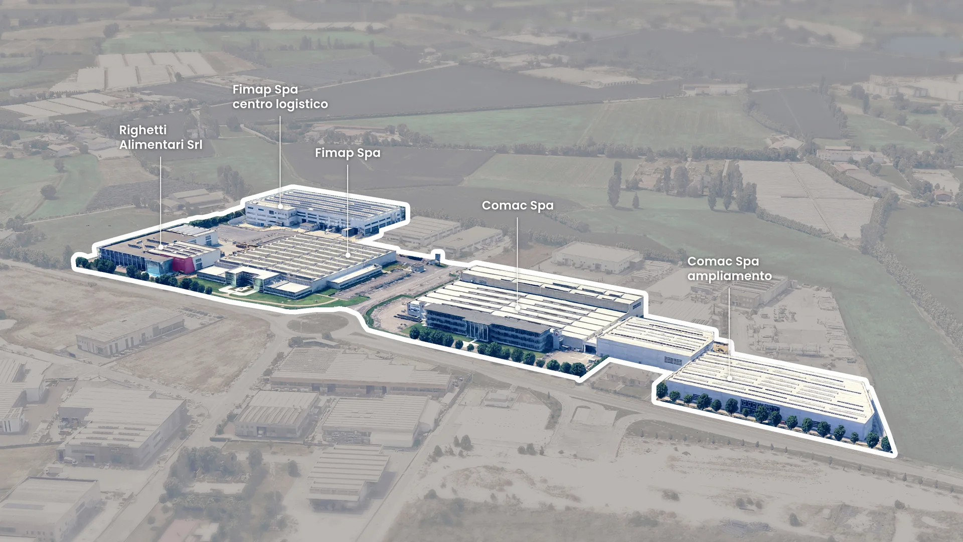 Vista aerea del polo produttivo