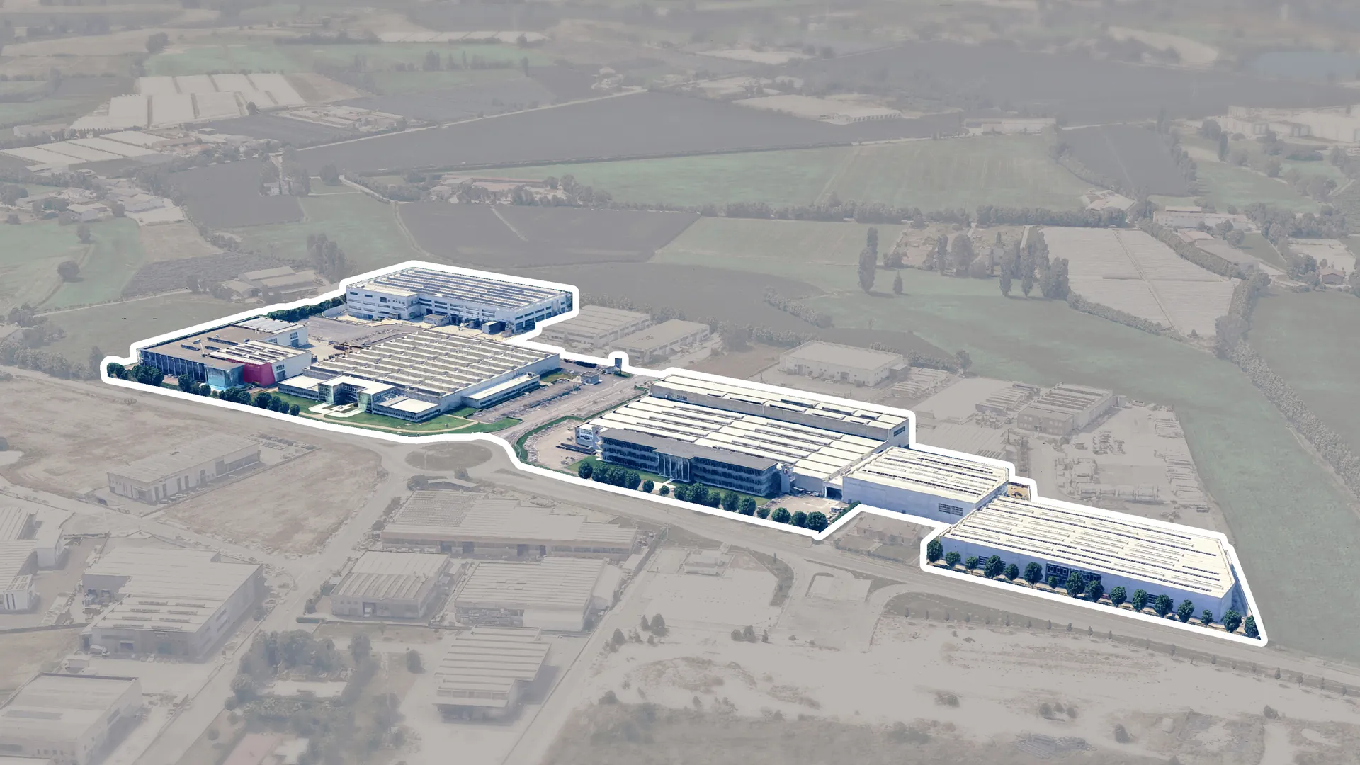 Vista aerea del polo produttivo